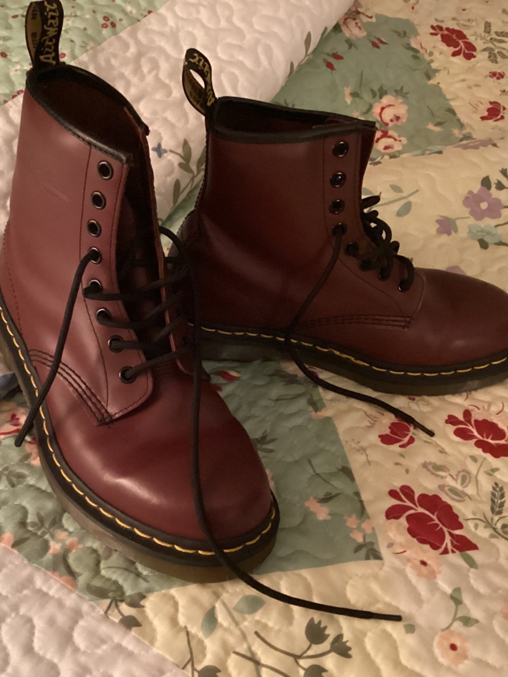 Dr. Martens Burgundy Lace-Up Boots